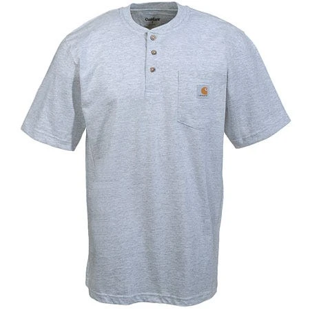 Carhartt Shirts: Men's Heather Grey K84 HGY Cotton Henley Work Shirt 4 Carhartt Shirts: Men's Heather Grey K84 HGY Cotton Henley Work Shirt - Image 2