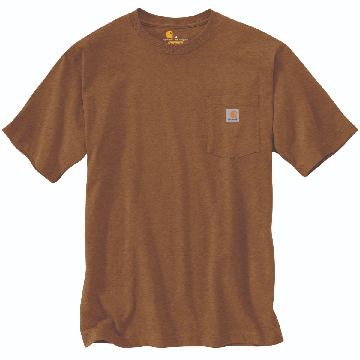 Carhartt Shirts: Men's K87 B00 Oiled Walnut Heather Heavyweight Pocket Short Sleeve Loose Fit T Shirt 3 Carhartt Shirts: Men's K87 B00 Oiled Walnut Heather Heavyweight Pocket Short Sleeve Loose Fit T Shirt