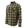 CAT Apparel Shirts: Men's 1610031 13229 Khaki Army Moss Buffalo Check Flannel Overshirt -Work Clothes Store khakiedit