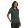 Port Authority Shirts: Women's Silk Touch Green Shirt L500 DGR -Work Clothes Store l500 darkgreen model 3q 082018