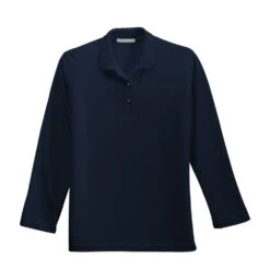 Port Authority Shirts: Women's Navy Long Sleeve Polo Shirt L500LS NVY -Work Clothes Store l500ls navy flat front 2011