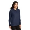 Port Authority Shirts: Women's Navy Long Sleeve Polo Shirt L500LS NVY -Work Clothes Store l500ls navy model 3q 032017