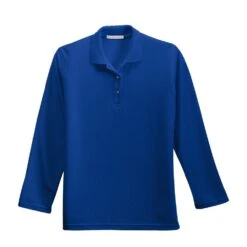 Port Authority Shirts: Women's Royal Blue Polo Shirt L500LS RYL -Work Clothes Store l500ls royal flat front 2011