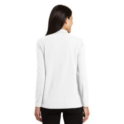 Port Authority Shirts: Women's White Polo Shirt L500LS WHT -Work Clothes Store l500ls white model back 032017