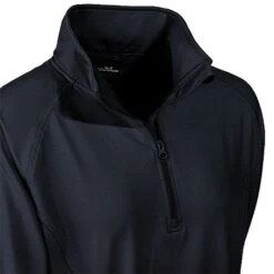Sport Tek Pullover: Ladies LST850 BLK Black 1/2 Zip Stretch Pullover