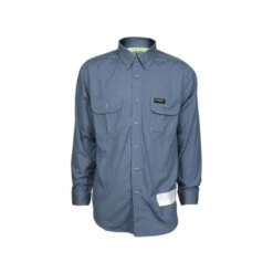 MCR Safety Shirts: Men's SBS1006 Blue FR Summit Breeze Vented Underarms Long Sleeve Button Down Shirt