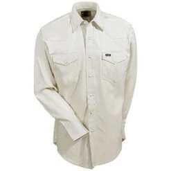 Wrangler Shirts: Men's Stone MS71319 Cowboy Cut Long Sleeve Twill Shirt -Work Clothes Store ms71319 2