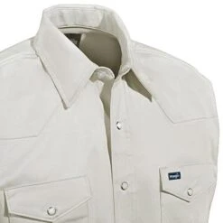 Wrangler Shirts: Men's Stone MS71319 Cowboy Cut Long Sleeve Twill Shirt -Work Clothes Store ms71319 3