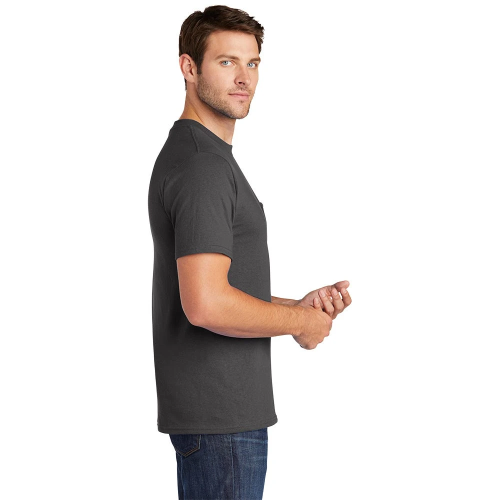 Port & Company Shirt: Men's PC54P CHR Charcoal Core Cotton Pocket Tee 6 Port & Company Shirt: Men's PC54P CHR Charcoal Core Cotton Pocket Tee - Image 4