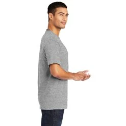 Port & Company Shirts: Men's PC55 AH Athletic Heather Core Blend Tee -Work Clothes Store pc55 athleticheather model side