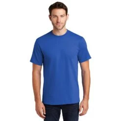 Port & Company Shirts: Men's Royal Blue PC61 RYL Essential T-Shirt -Work Clothes Store pc61 royal model front