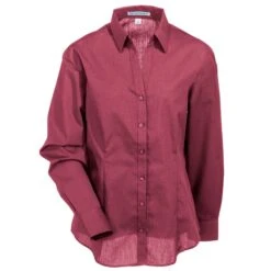 Port Authority Shirts: Women's L640 RDO Red Oxide Button Down Easy Care Crosshatch Shirt -Work Clothes Store port authority l640 rdo f 01