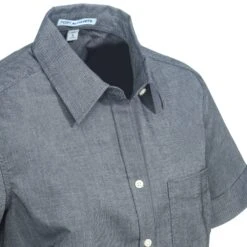 Port Authority Shirts: Women's L659 BLK Short-Sleeve Black SuperPro Oxford Shirt -Work Clothes Store port authority l659 blk cd 01