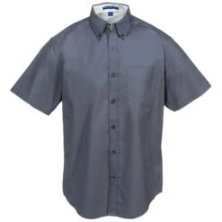 Port Authority Shirts: Men's S508 GY/ST Steel Grey/Light Stone Short-Sleeve Easy Care Button Down Shirt 6 Port Authority Shirts: Men's S508 GY/ST Steel Grey/Light Stone Short-Sleeve Easy Care Button Down Shirt -Work Clothes Store port authority pras508 gy f 01