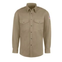 Bulwark Shirts: Men's SES2 TN Flame-Resistant Long Sleeve Tan Work Shirt