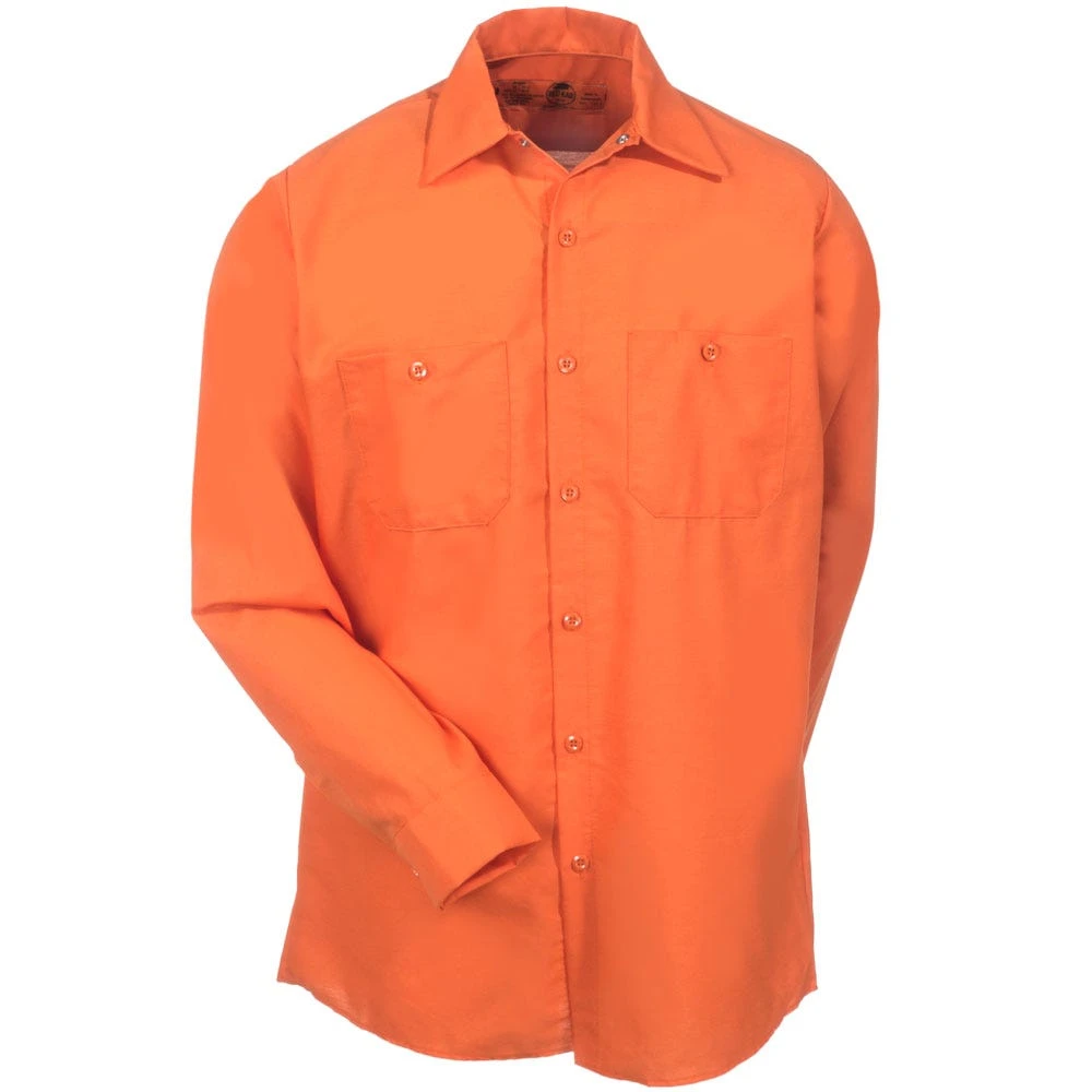 Red Kap Shirts: Men's Orange SP14 OR Touchtex Long Sleeve Shirt 4 Red Kap Shirts: Men's Orange SP14 OR Touchtex Long Sleeve Shirt - Image 2
