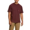 Ariat Shirt: Men's 10031017 Burgundy Heather Rebar Cotton Strong T-Shirt -Work Clothes Store s20 mns work gaglione 10031017 front