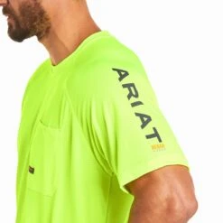 Ariat Rebar Shirts: Men's 10031037 Neon Lime Heat Fighter T-Shirt 8 Ariat Rebar Shirts: Men's 10031037 Neon Lime Heat Fighter T-Shirt -Work Clothes Store s21 mns work 10031037 detail01