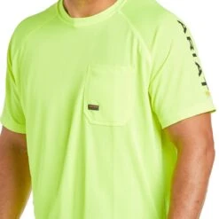 Ariat Rebar Shirts: Men's 10031037 Neon Lime Heat Fighter T-Shirt 9 Ariat Rebar Shirts: Men's 10031037 Neon Lime Heat Fighter T-Shirt -Work Clothes Store s21 mns work 10031037 detail01 top