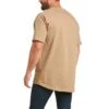 Ariat Rebar Shirt: Men's 10035008 Khaki Rebar Cotton Strong T-Shirt -Work Clothes Store s21 mns work 10035008 back