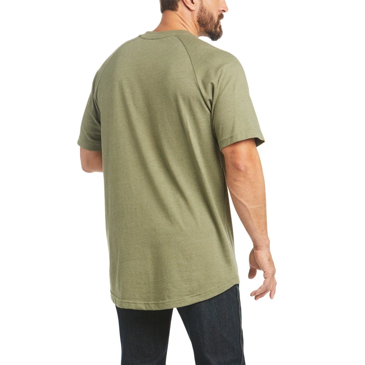 Ariat Rebar Shirts: Men's 10035009 Sage Heather Rebar Cotton Strong Short Sleeve T-Shirt 4 Ariat Rebar Shirts: Men's 10035009 Sage Heather Rebar Cotton Strong Short Sleeve T-Shirt - Image 2