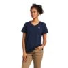 Ariat Rebar Shirts: Women's 10039159 Navy Cotton Strong Wrench Graphic T-Shirt -Work Clothes Store s22 wms work 10039159 front