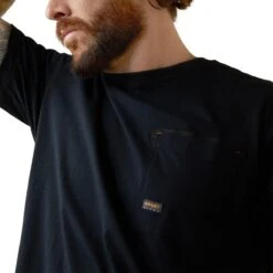 Ariat Rebar Shirts: Men's 10043833 Black Rebar Workman Buzz Saw Graphic T-Shirt -Work Clothes Store s23 mns work 10043833 detail01