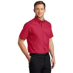 Port Authority Shirts: S508 RED Men's Red Short Sleeve Shirt 11 Port Authority Shirts: S508 RED Men's Red Short Sleeve Shirt -Work Clothes Store s508 redlightstone model 3q
