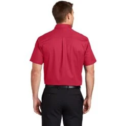 Port Authority Shirts: S508 RED Men's Red Short Sleeve Shirt 9 Port Authority Shirts: S508 RED Men's Red Short Sleeve Shirt -Work Clothes Store s508 redlightstone model back