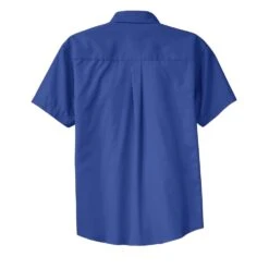 Port Authority Shirts: Men's Royal Blue Short Sleeve Shirt S508 RYL -Work Clothes Store s508 royalclassicnavy flat back
