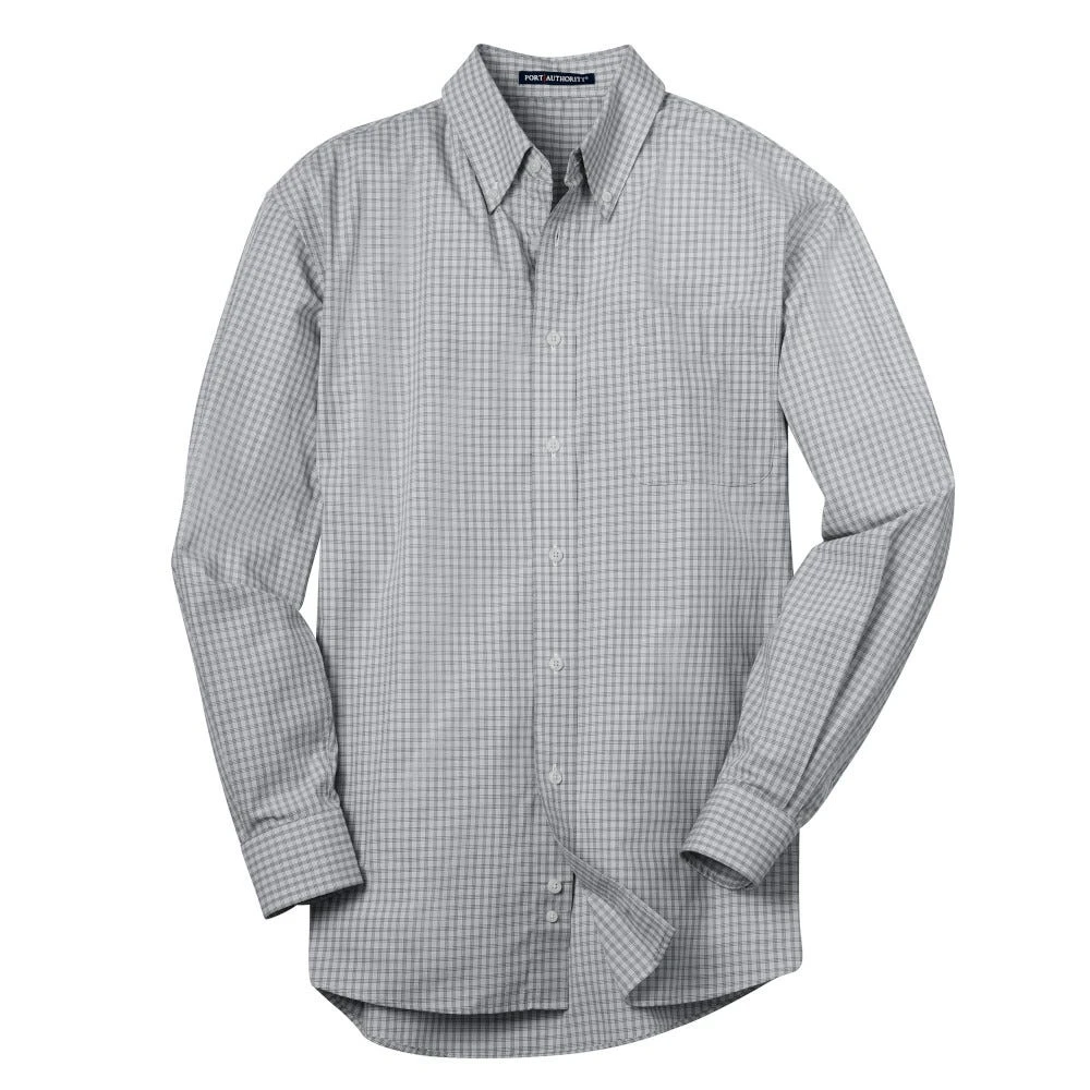 Port Authority Shirt: Men's S639 CHR Charcoal Plaid Pattern Easy Care Shirt 3 Port Authority Shirt: Men's S639 CHR Charcoal Plaid Pattern Easy Care Shirt