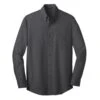 Port Authority Shirt: Men's S640 SB Soft Black Crosshatch Easy Care Shirt -Work Clothes Store s640 softblack flat front 060912