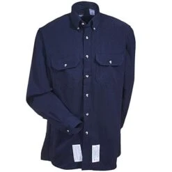 Bulwark Shirts: Men's FR SMU2 NV Navy Blue Flame-Resistant Uniform Work Shirt -Work Clothes Store smu2nv2 bulwarkf 01