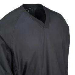 Sport-Tek Shirts: Men's JST72 BLK Raglan Black V Neck Polyester Wind Shirt -Work Clothes Store sport tek jst72blk cd 01