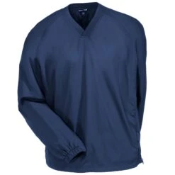 Sport-Tek Shirts: Men's JST72 TNV True Navy Blue V Neck Raglan Wind Shirt 8 Sport-Tek Shirts: Men's JST72 TNV True Navy Blue V Neck Raglan Wind Shirt -Work Clothes Store sport tek jst72nv f 01