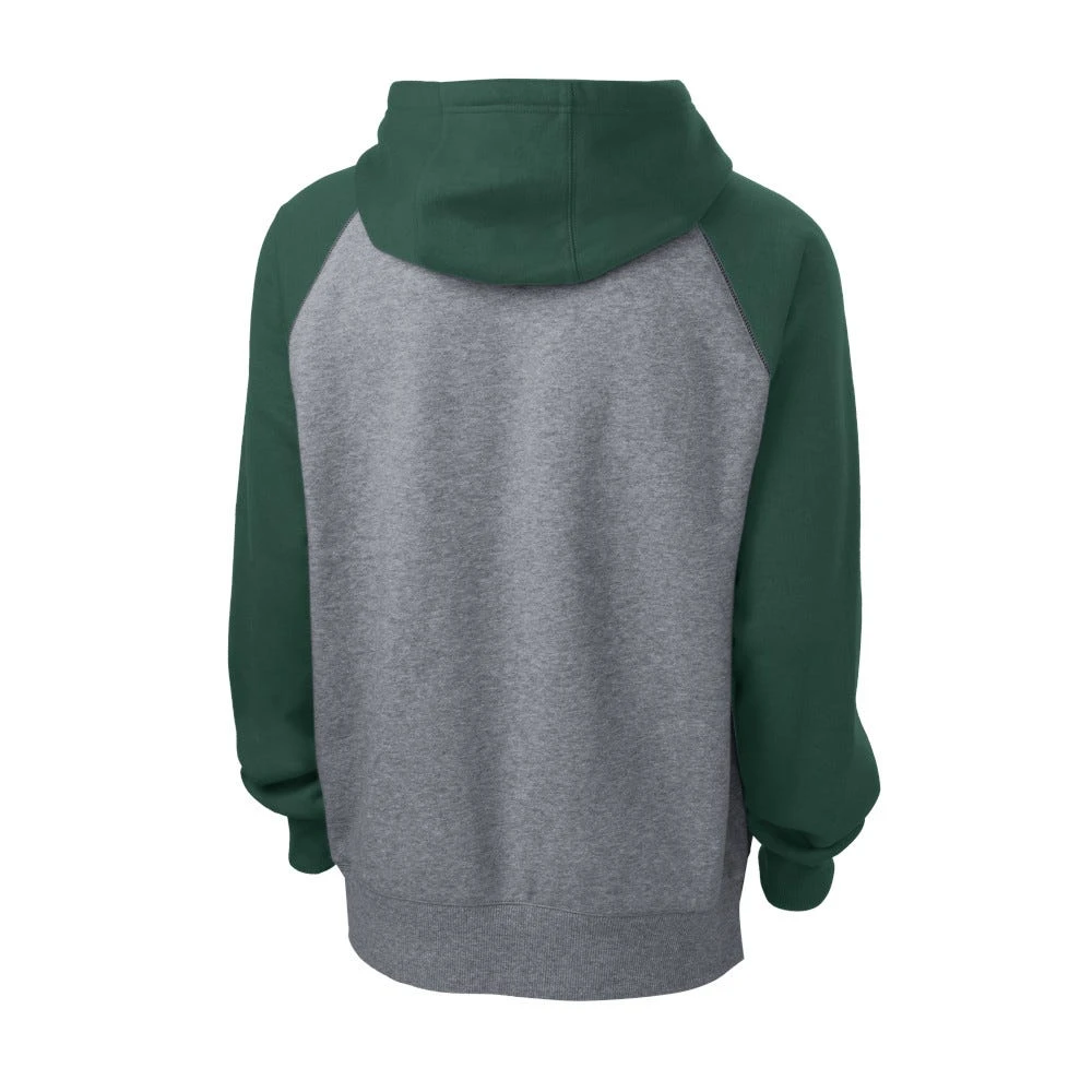 Sport-Tek Sweatshirt: Men's ST267-FGH Forest Green/Vintage Heather Raglan Colorblock Pullover Hooded Sweatshirt 8 Sport-Tek Sweatshirt: Men's ST267-FGH Forest Green/Vintage Heather Raglan Colorblock Pullover Hooded Sweatshirt - Image 6