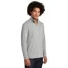 Sport-Tek Pullover: Men's ST407LGH Light Grey Heather Solid PosiCharge Tri-Blend Wicking 1/4-Zip Pullover