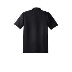 Sport-Tek Shirts: Men's ST650 BLK Black Moisture-Wicking Micropique Polo Shirt 13 Sport-Tek Shirts: Men's ST650 BLK Black Moisture-Wicking Micropique Polo Shirt -Work Clothes Store st650 black flat back