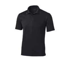 Sport-Tek Shirts: Men's ST650 BLK Black Moisture-Wicking Micropique Polo Shirt 11 Sport-Tek Shirts: Men's ST650 BLK Black Moisture-Wicking Micropique Polo Shirt -Work Clothes Store st650 black form front