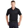 Sport-Tek Shirts: Men's ST650 BLK Black Moisture-Wicking Micropique Polo Shirt 2 Sport-Tek Shirts: Men's ST650 BLK Black Moisture-Wicking Micropique Polo Shirt -Work Clothes Store st650 black model front
