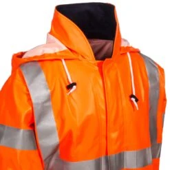Tingley Coats: Waterproof Men's C44129 Orange FR Eclipse High Vis Coat -Work Clothes Store tingley c44129 long cd 01