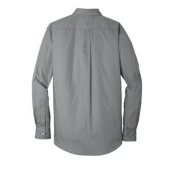 Port Authority Shirts: Men's Gusty Grey W100 GGY Carefree Poplin Shirt -Work Clothes Store w100 gustygrey flat back