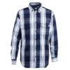 Wolverine Apparel: Men's W1203980 417 FR FireZer0 Navy Plaid Long Sleeve Twill Shirt -Work Clothes Store w1203980 417 1
