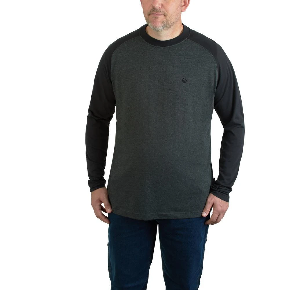 Wolverine Shirt: Men's W1206570 031 Onyx Heather Brower Long Sleeve Tee Shirt 3 Wolverine Shirt: Men's W1206570 031 Onyx Heather Brower Long Sleeve Tee Shirt