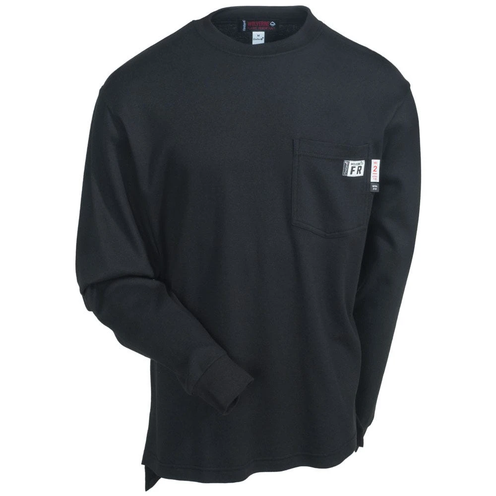 Wolverine Shirts: Men's W1203290 003 Black Flame-Resistant Long-Sleeve Tee Shirt 5 Wolverine Shirts: Men's W1203290 003 Black Flame-Resistant Long-Sleeve Tee Shirt - Image 3