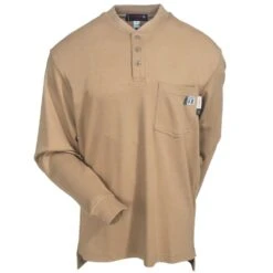 Wolverine Shirts: Men's W1203300 236 Flame-Resistant FireZerO Henley Shirt -Work Clothes Store wolverine w1203300 236 f 01