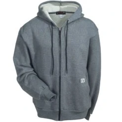 Wolverine Sweatshirts: Men's W1203310 025 Grey Flame-Resistant Hooded Sweatshirt -Work Clothes Store wolverine w1203310 025 ash f 01