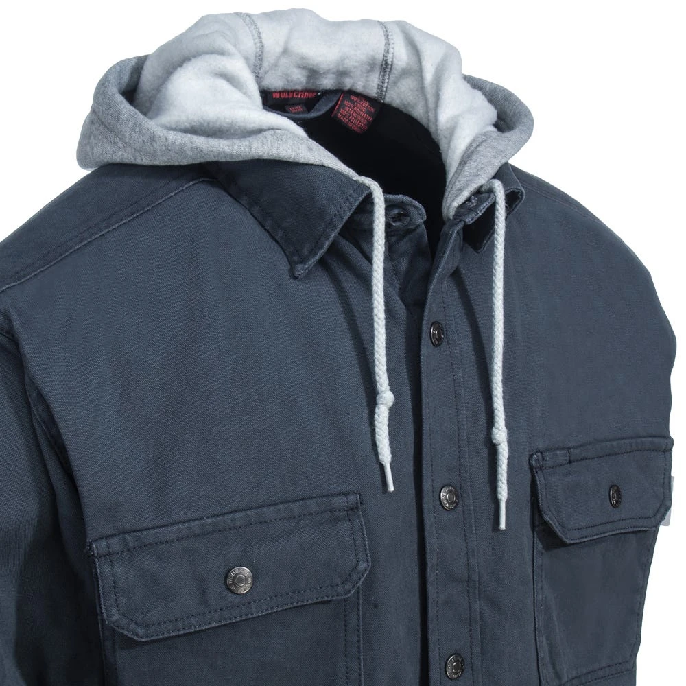 Wolverine Shirts: Men's W1203890 045 Grey Overman Hooded Shirt Jacket 4 Wolverine Shirts: Men's W1203890 045 Grey Overman Hooded Shirt Jacket - Image 2