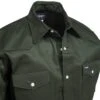 Wrangler Shirts: Men's Dark Green MS70519 Cowboy Cut Long Sleeve Twill Shirt -Work Clothes Store wrangler ms70519 5