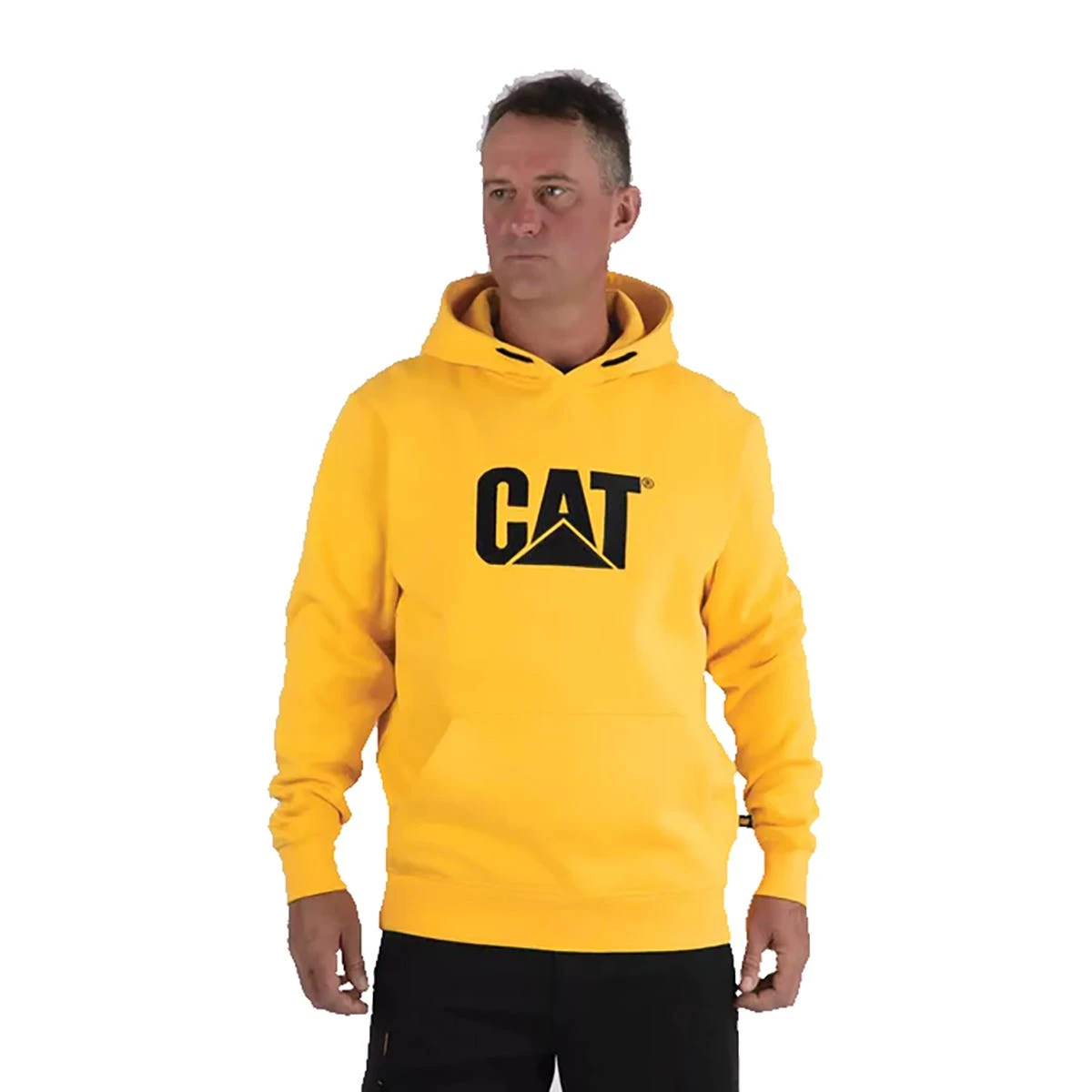 Caterpillar Sweatshirts: Men's W10646 12882 Yellow Black Trademark Hooded Sweatshirt 3 Caterpillar Sweatshirts: Men's W10646 12882 Yellow Black Trademark Hooded Sweatshirt
